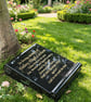 Memorial SCROLL Marker Slanted Wedged Grave Plaque Stone Slanted Wedged Cemetery
