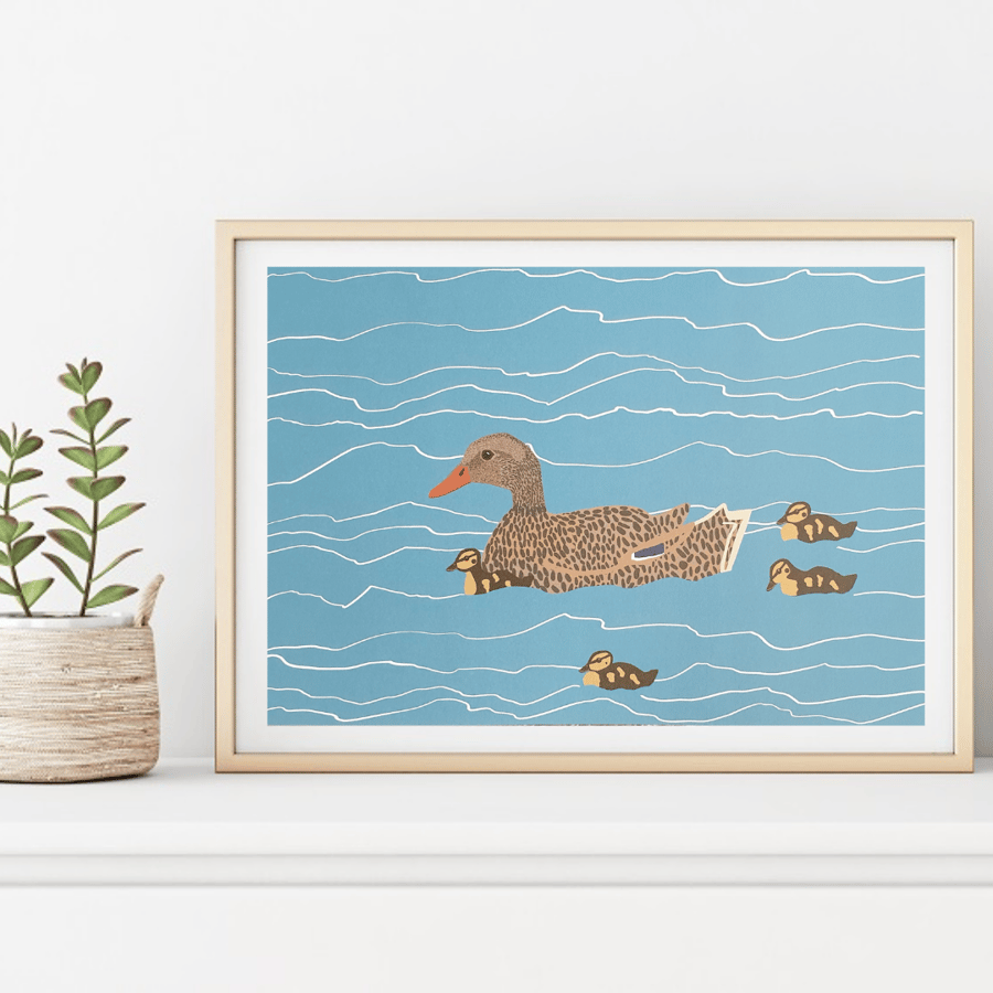Mallard Duck Art Print - A5 size