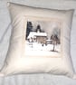 ON the Farm Cows in winter field cushion - Image 1