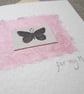 Pink Butterfly Mother's Day Card, blank inside - Image 5