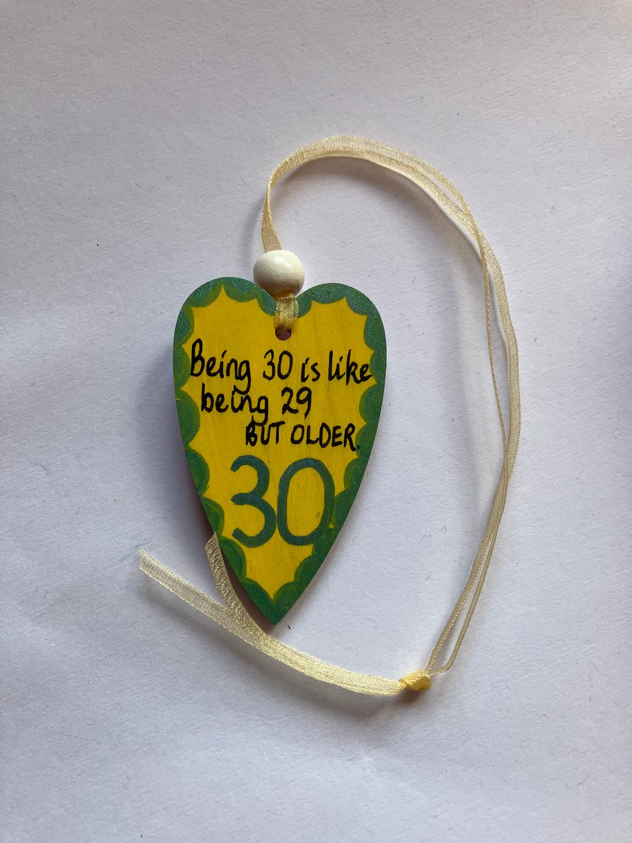 Hand painted  30th birthday heart 