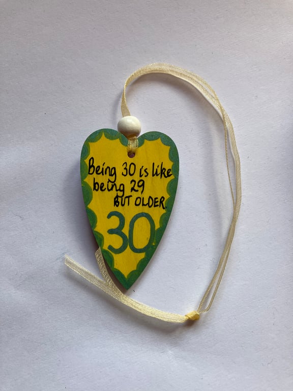 Hand painted  30th birthday heart 