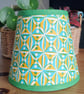 Yellow and Turquoise Geometric Lampshade. - Image 8
