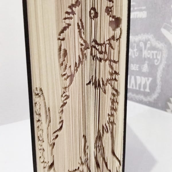 Shaggy Dog CUT & FOLD Book Folding Pattern - EMAILED PDF PATTERN