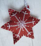 Hand Embroidered Felt 'Gingerbread' Snowflake Tree Decoration - I - Image 2