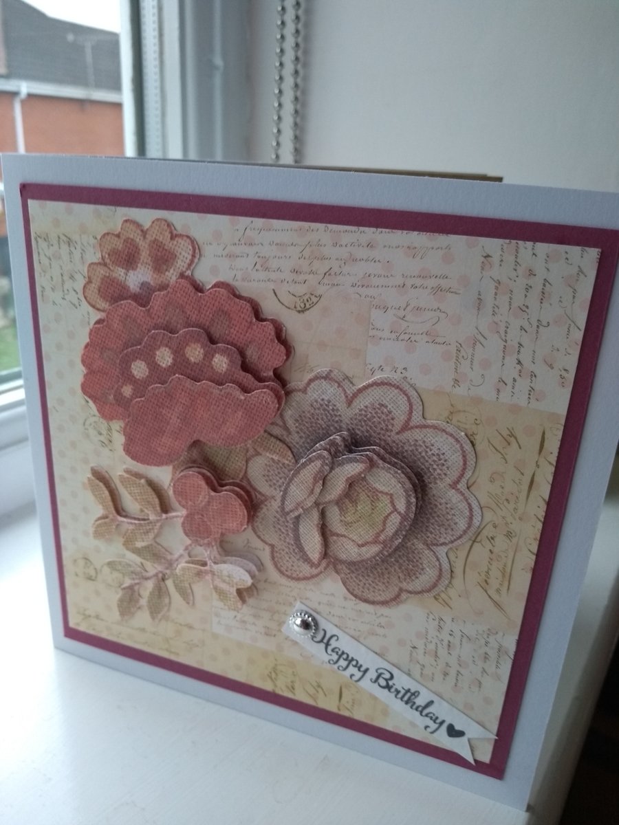 Modern floral birthday card