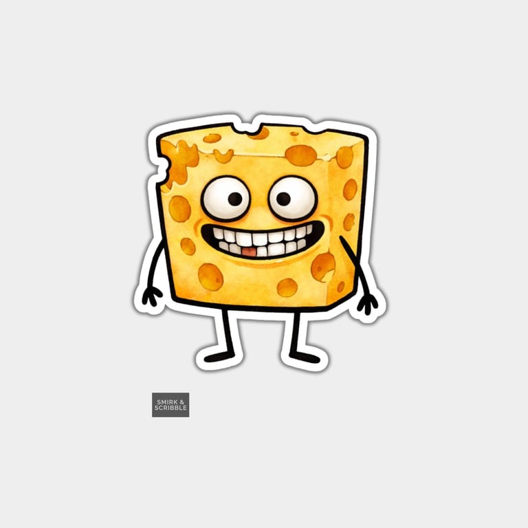 Funny Snarky Vinyl Sticker For Adults - Grumpy Cheese