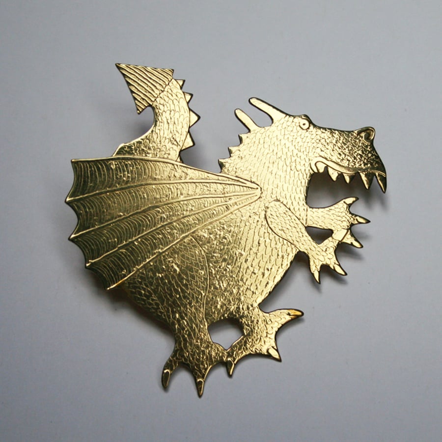 Large dragon brooch