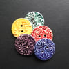 SALE set of five brightly coloured large ceramic buttons