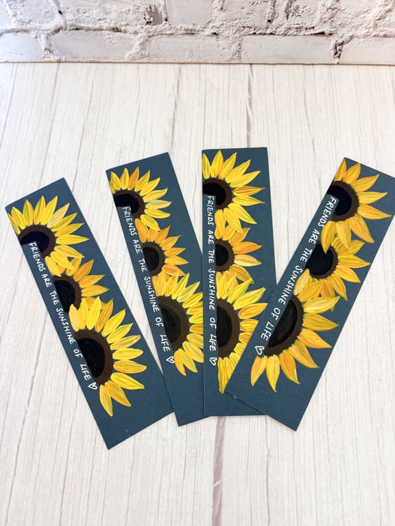 Hand Painted Sunflower Bookmark 