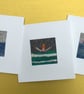 Hand-felted cards of swimmers - set