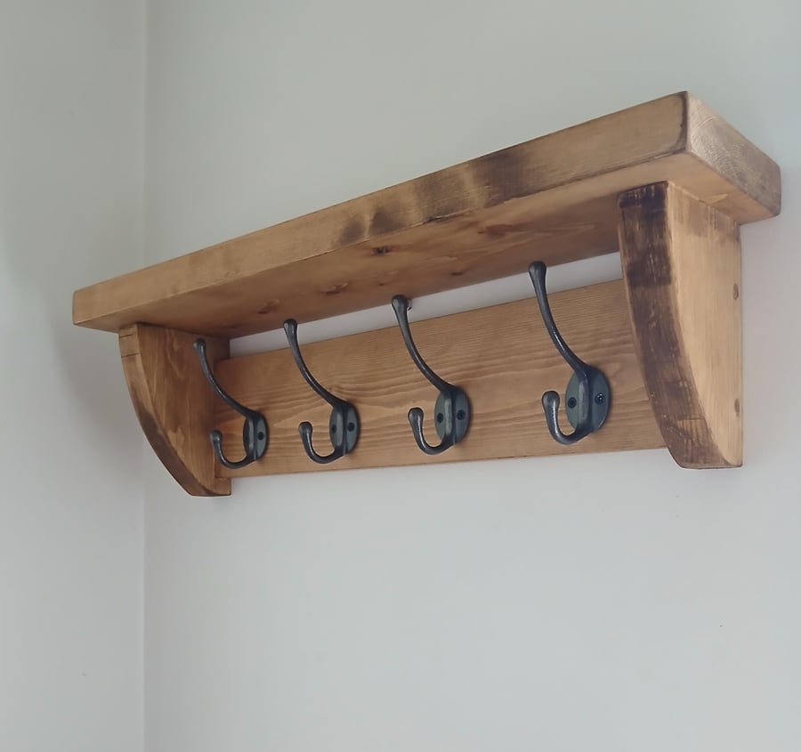 Wooden Rustic Coat Rack