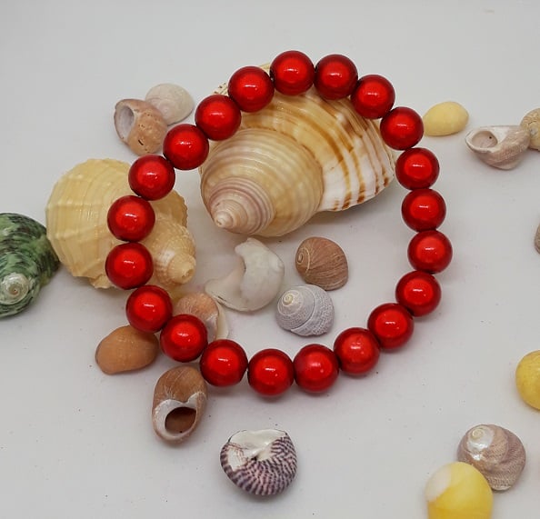 BR318 Red miracle bead bracelet