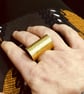 Chunky Hammered Brass Ring - Image 4