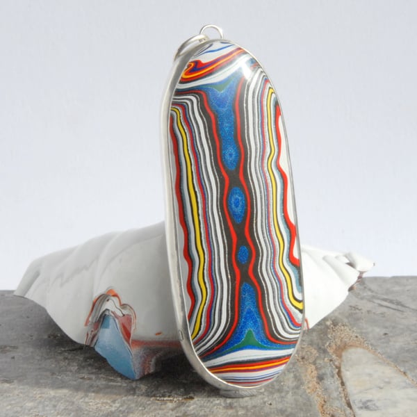 Oversized Kenworth fordite pendant