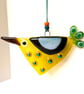 Yellow fused glass bird suncatcher - Image 2