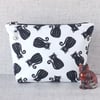 Large zipped pouch, cosmetic bag, cats