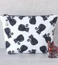 Large zipped pouch, cosmetic bag, cats