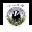 Spring Badger Happy Birthday Handmade Card