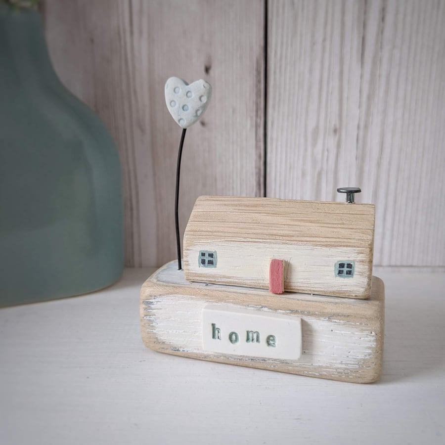 SALE - Little House with Clay Heart 'Home'