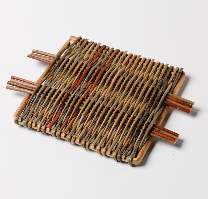 Woven Willow Square Platter Handemade Functional Decoration Made in Scotland