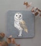 Barn owl coaster, melamine, cork backed - Image 8