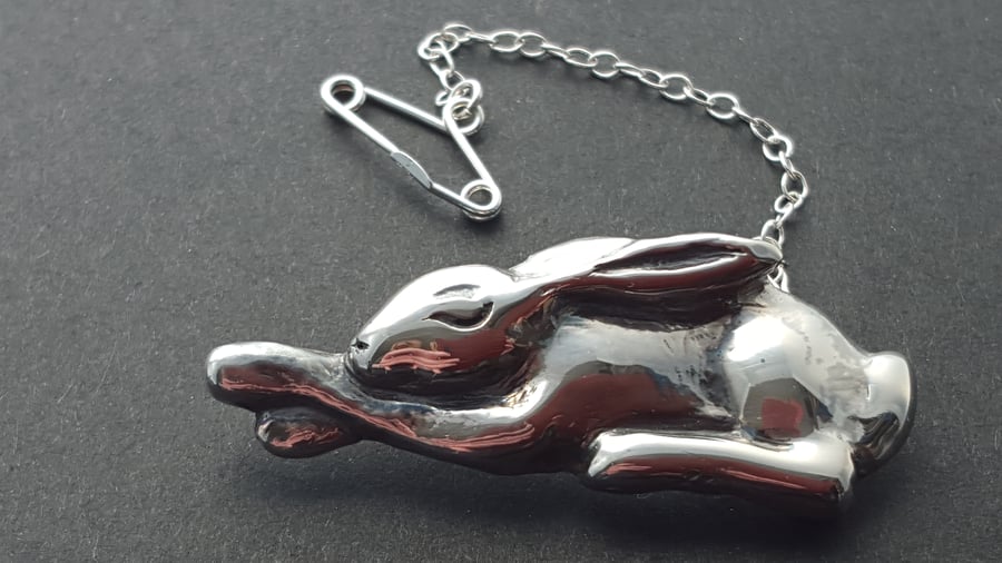 Morpheus - Sleeping Silver Hare Brooch