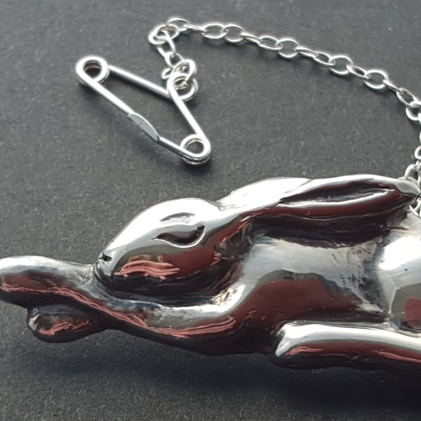 Morpheus - Sleeping Silver Hare Brooch