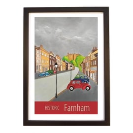 Historic Farnham travel poster print by Susie West