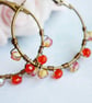 Orange Beaded Hoop Earrings - Image 5