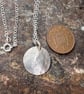 Hammered Eco Silver Circle Pendant - Image 3