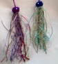 2 hand knitted sparkly jellyfish