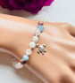 Gemstone Pregnancy Fertility Bracelet & Silver Turtle Charm