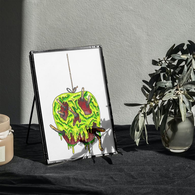 A5 Colour Print - Handrawn Illustration of the Poison Apple.