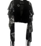 Upcycled Black Silver Sequin Blazer Cape Gothic Boho Alternative Statement Wear