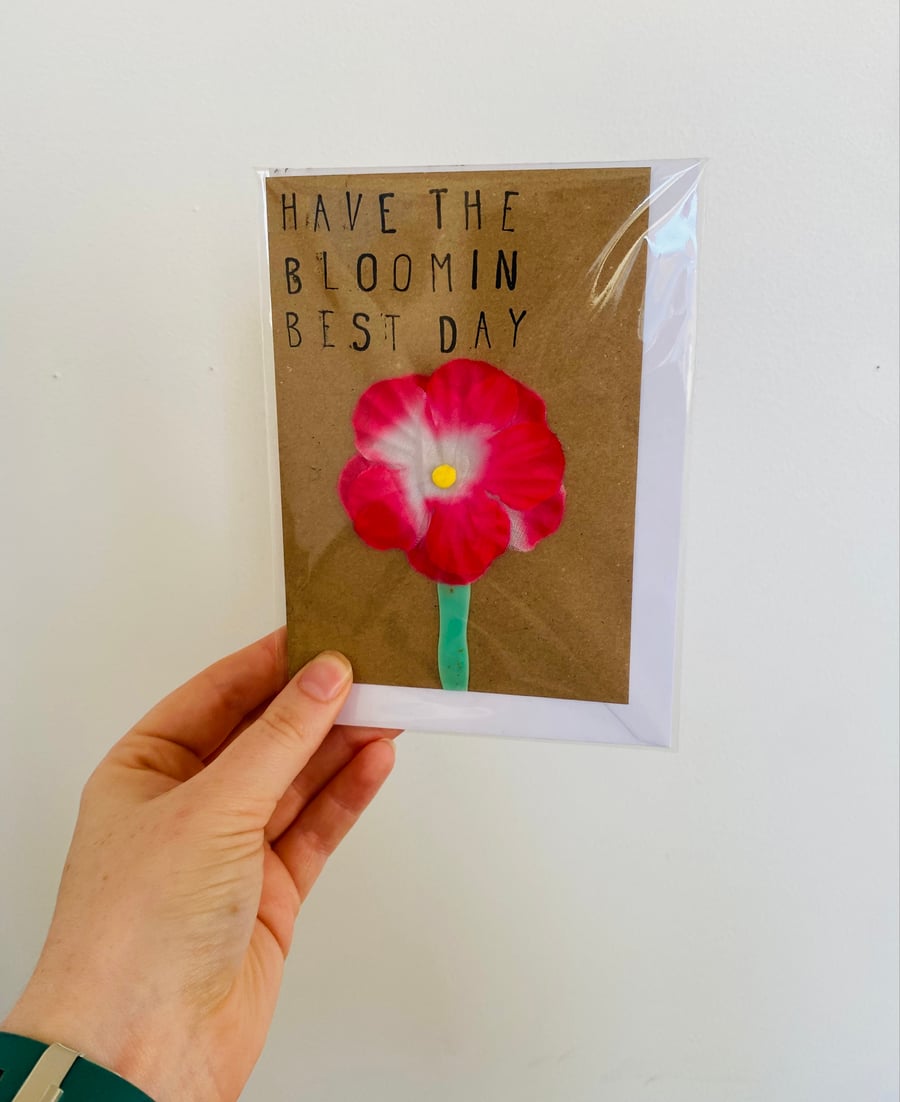 Beach Waste Greetings Card A6 -  Have the Bloomin’ Best Day