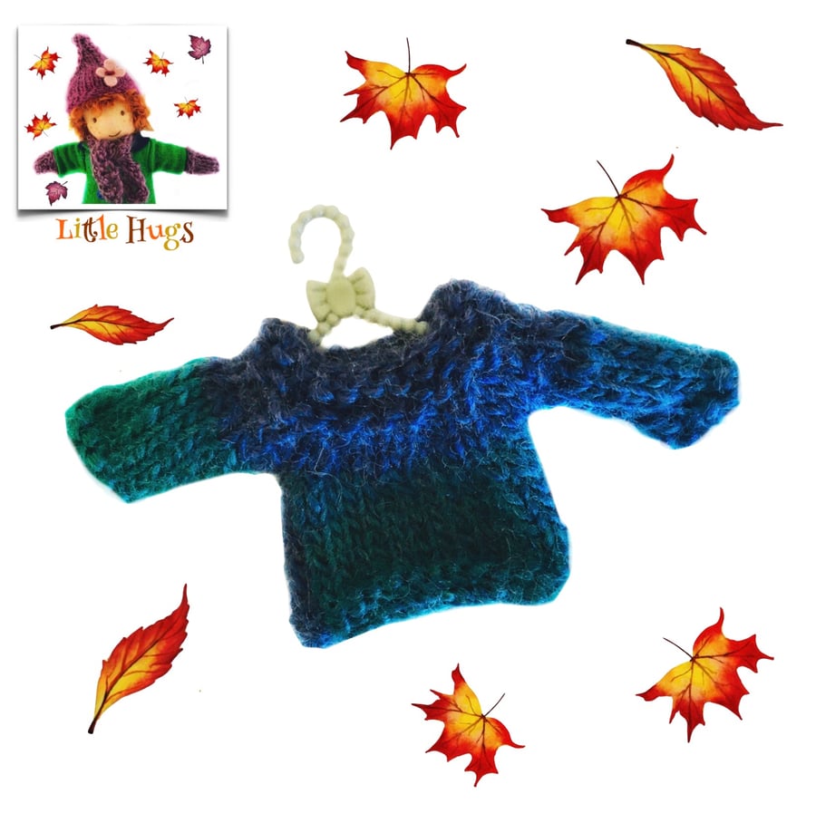 Turquoise  Shaded Jumper to fit the Little Hug Dolls