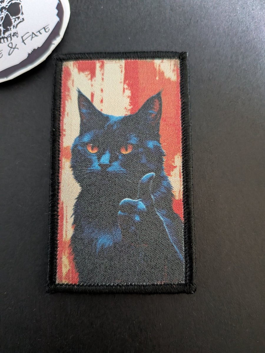 Black cat - Embroidered Iron on Patch