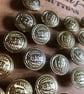 18 Vintage Gold Metal Blazer Buttons 16mm - Image 2