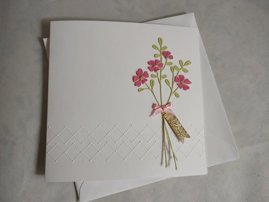 Strawberry Flower Birthday Card 