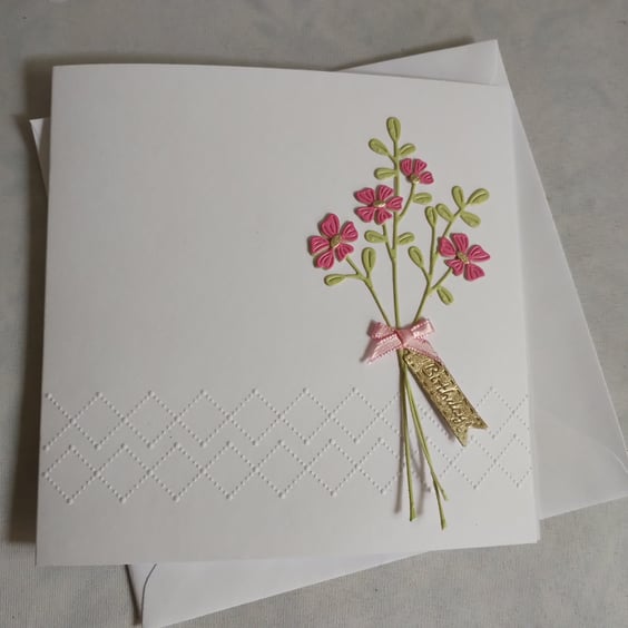 Strawberry Flower Birthday Card 