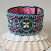 Embroidered Lace Cuff - pink and blue
