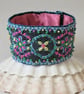 Embroidered Lace Cuff - pink and blue - Image 1