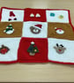 Handmade Crochet Unique Babies Toddler Christmas blanket with applique 21" x 21"