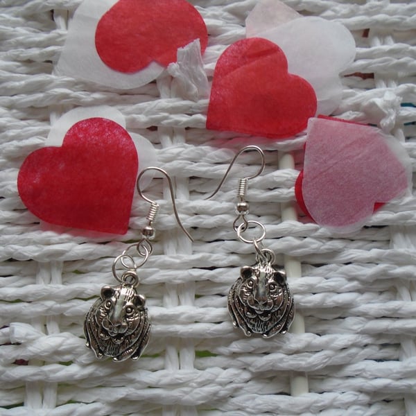 Silver Plated Guinea Pig Earrings Gift Idea