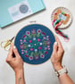 Floral Mandala - Fabric only embroidery kit