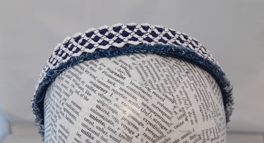 Denim Hairband or Headband with lace detail