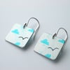 Cloud earrings with seagull