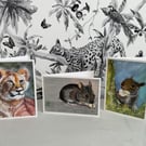 Set of 3 hand painted blank cards for those special occasions