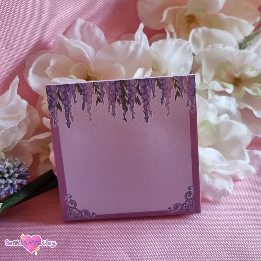 Wisteria Pink Sticky Notes, Memo pad - Stationery Gifts - Notes
